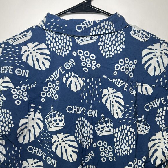 Tipsy Elves x The Chive On Short Sleeve Button Up Shirt Men Size L Large Hawiian - Picture 7 of 7